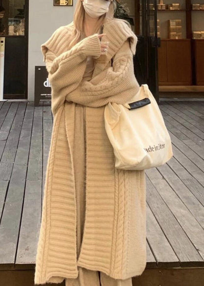 Chic Grey Peter Pan Collar Long Knit Loose Cardigans Fall RS052 ABC