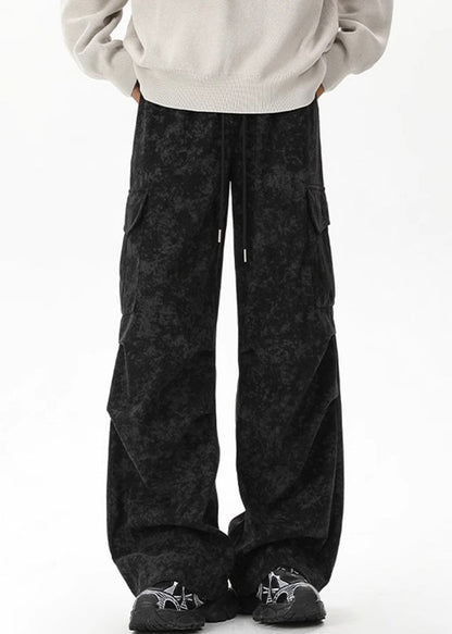 Corduroy Dye Tie Pants Chic Waist Men Khaki Pockets Elastic FashionChic