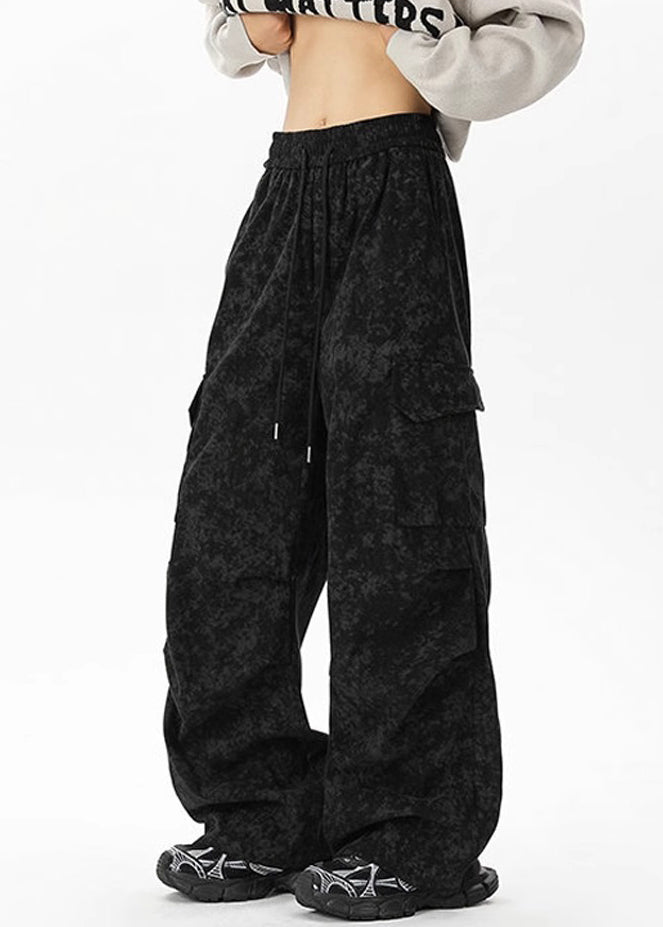 Corduroy Dye Tie Pants Chic Waist Men Khaki Pockets Elastic FashionChic