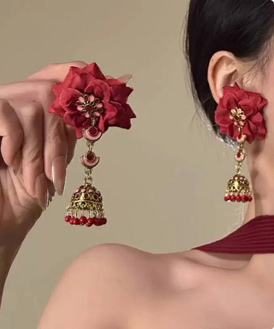 Mulberry Rose Chic Earrings Tassel Drop Overgild Silver Sterling FashionChic