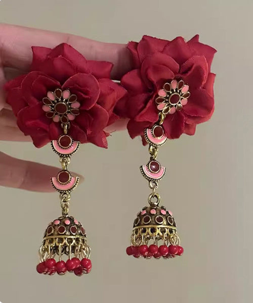 Mulberry Rose Chic Earrings Tassel Drop Overgild Silver Sterling FashionChic