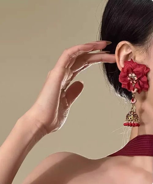 Mulberry Rose Chic Earrings Tassel Drop Overgild Silver Sterling FashionChic