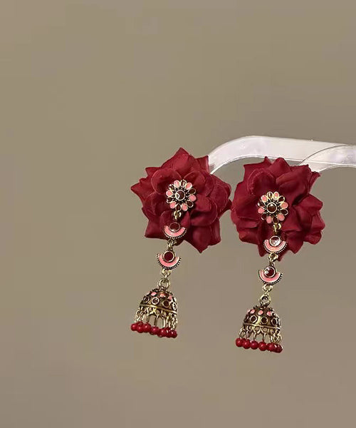 Mulberry Rose Chic Earrings Tassel Drop Overgild Silver Sterling FashionChic