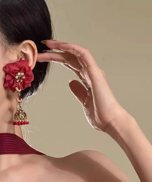 Mulberry Rose Chic Earrings Tassel Drop Overgild Silver Sterling FashionChic