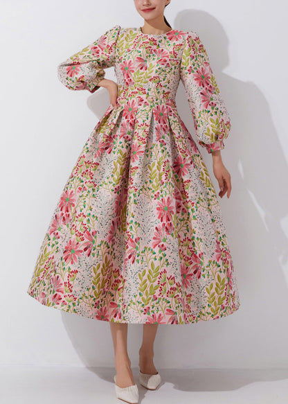 Chic Multi O-Neck Embroidered High Waist Dress Fall QR039 OM-ZS240929