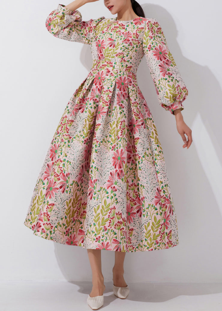 Chic Multi O-Neck Embroidered High Waist Dress Fall QR039 OM-ZS240929