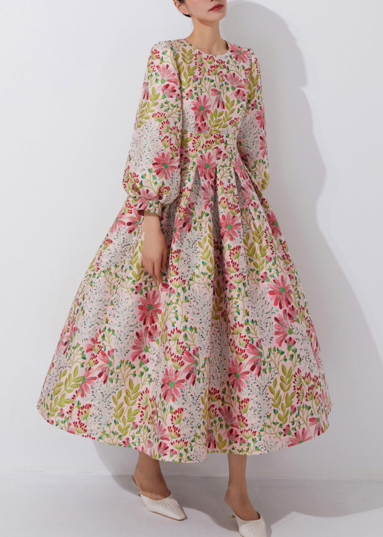 Chic Multi O-Neck Embroidered High Waist Dress Fall QR039 OM-ZS240929