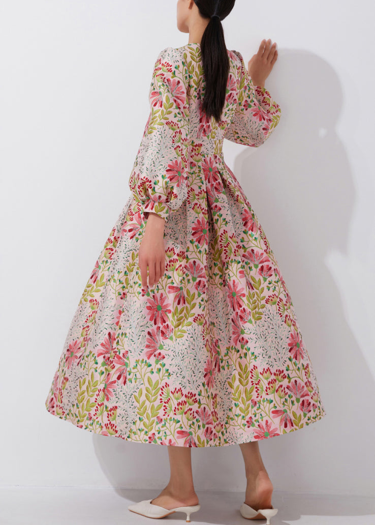 Chic Multi O-Neck Embroidered High Waist Dress Fall QR039 OM-ZS240929