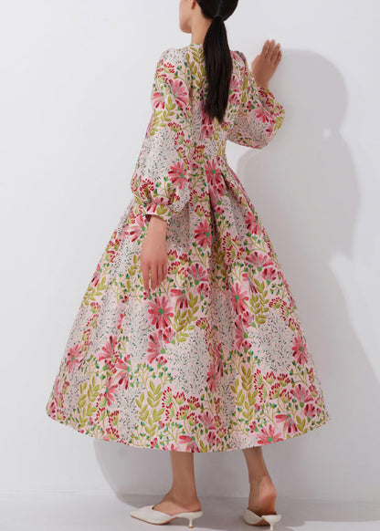 Chic Multi O-Neck Embroidered High Waist Dress Fall QR039 OM-ZS240929