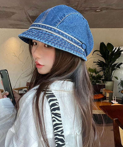 Chic Navy Patchwork Cowboy Beret Hat MM076 Hat-HAT240620