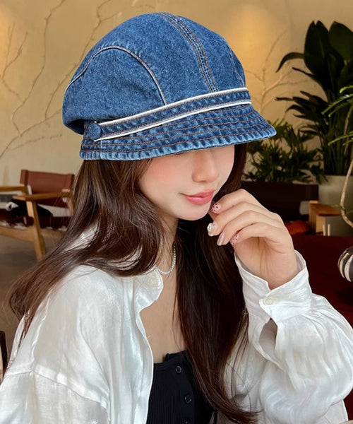 Chic Navy Patchwork Cowboy Beret Hat MM076 Hat-HAT240620