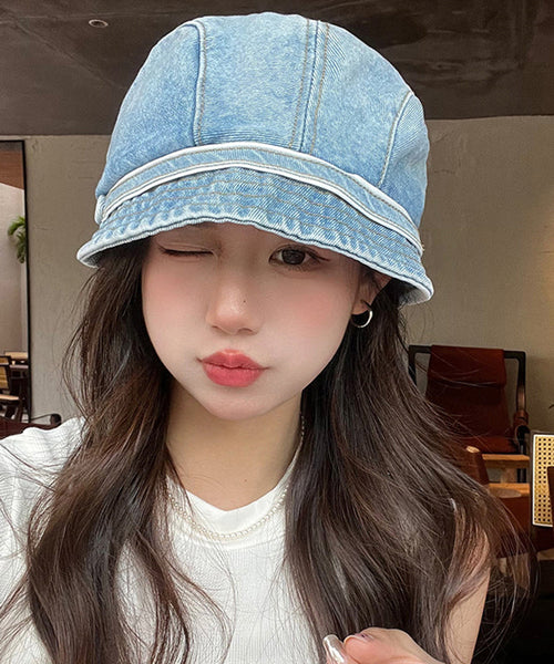 Chic Navy Patchwork Cowboy Beret Hat MM076 Hat-HAT240620