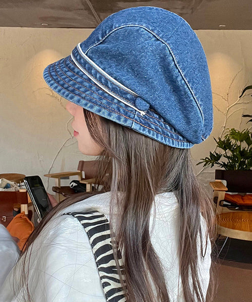 Chic Navy Patchwork Cowboy Beret Hat MM076 Hat-HAT240620
