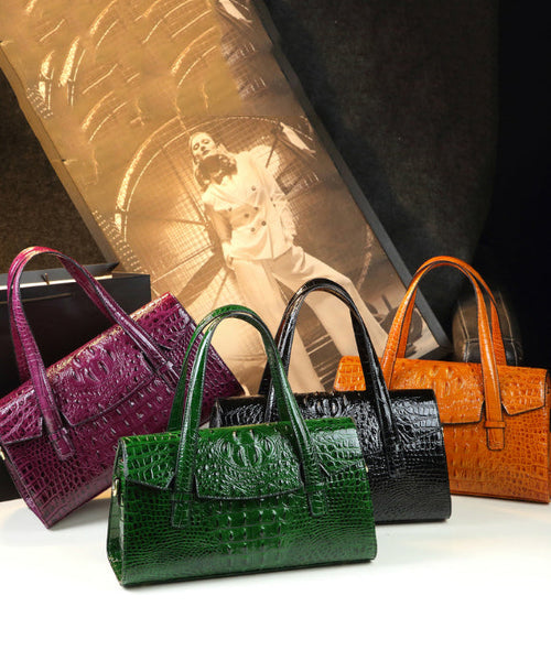 Chic Orange Alligator Pattern Faux Leather Tote Handbag YX003 ABC