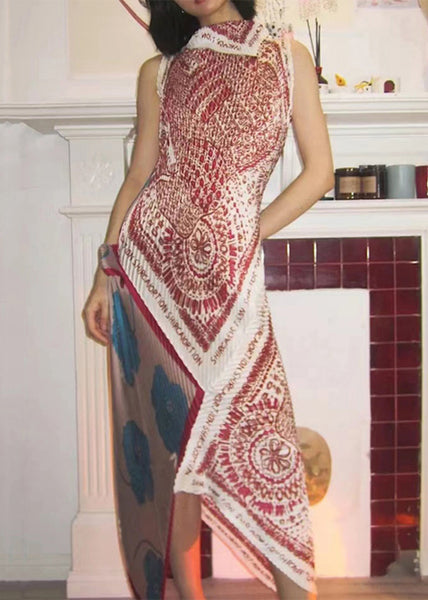 Chic Photo Color Asymmetrical Print Cotton Dress Summer ZL008 SH-LF-SDL240621