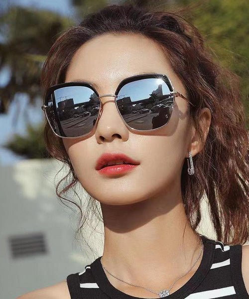 Chic Pink Sun Protection And Large Frame Round Face Sunglasses XS1062 Ada Fashion