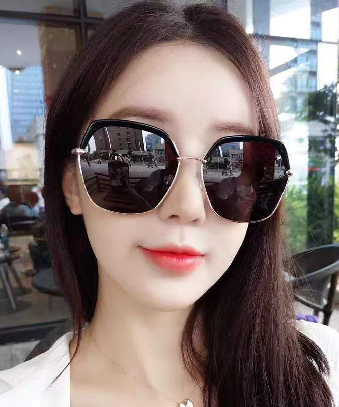 Chic Pink Sun Protection And Large Frame Round Face Sunglasses XS1062 Ada Fashion