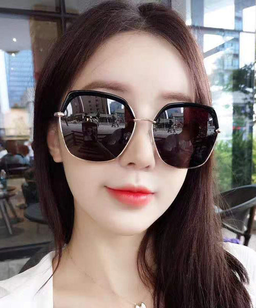 Chic Pink Sun Protection And Large Frame Round Face Sunglasses XS1062 Ada Fashion
