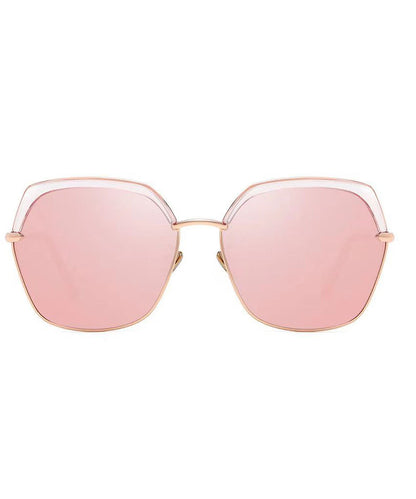 Chic Pink Sun Protection And Large Frame Round Face Sunglasses XS1062 Ada Fashion