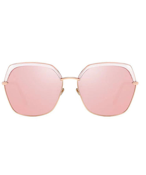 Chic Pink Sun Protection And Large Frame Round Face Sunglasses XS1062 Ada Fashion