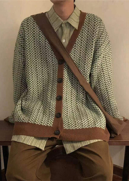 Chic Plaid Button Mens Knit Pullover Vest V Neck Sleeveless RJ029 ABC