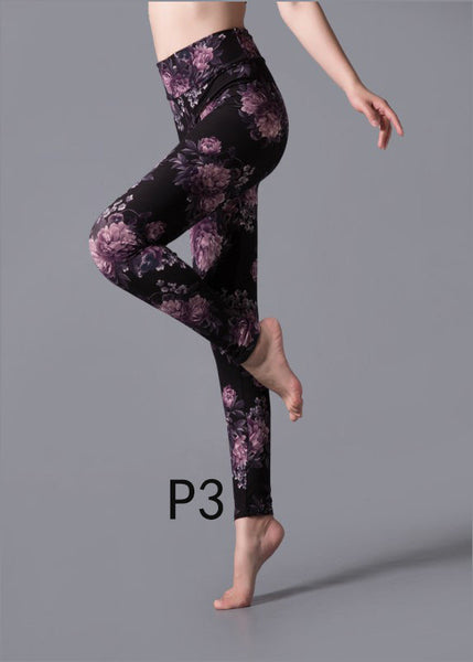 Running Capri Print Leggings Waist High Chic FashionChic