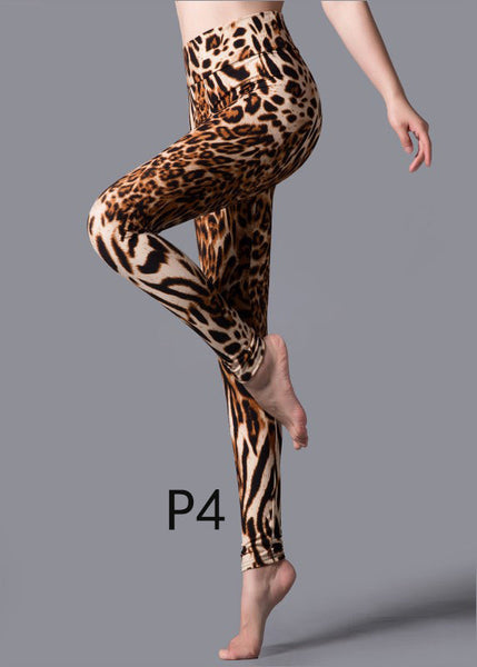 Running Capri Print Leggings Waist High Chic FashionChic