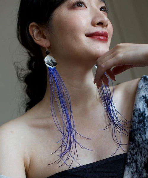 Shell Alloy Butterfly Chic Tassel Earrings Drop Purple Agate FashionChic