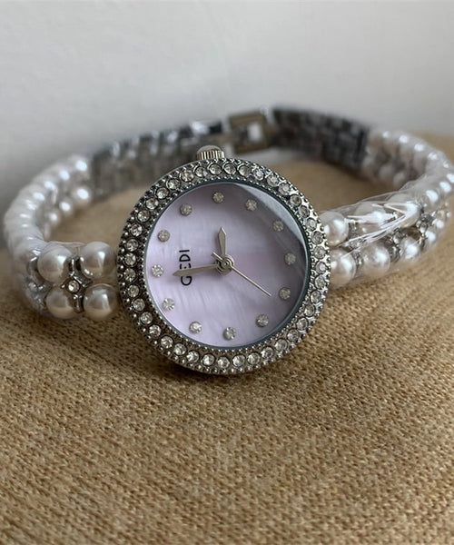Zircon Stainless Glass Purple Watches Tempered Chic Steel FashionChic