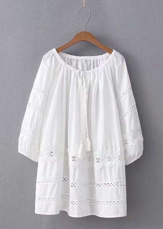 Chic Red Lace Patchwork Hollow Out Shirt Long Sleeve VV025 HS-LTP240627