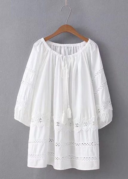 Chic Red Lace Patchwork Hollow Out Shirt Long Sleeve VV025 HS-LTP240627