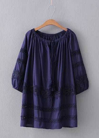 Chic Red Lace Patchwork Hollow Out Shirt Long Sleeve VV025 HS-LTP240627