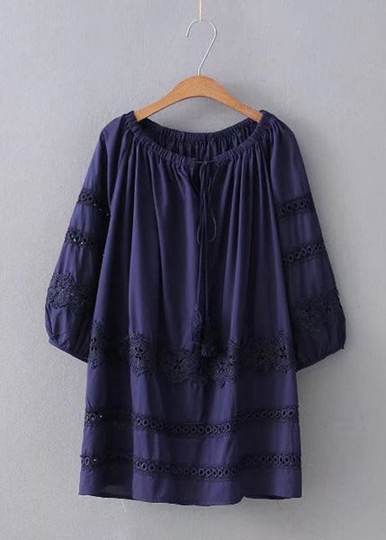 Chic Red Lace Patchwork Hollow Out Shirt Long Sleeve VV025 HS-LTP240627