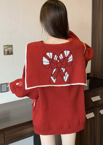 Chic Red Sailor Collar Thick Knit Sweaters Winter RG033 ABC