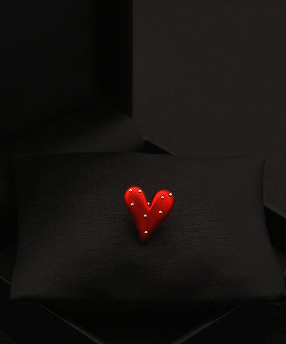 Chic Red Stainless Steel Love Brooch YI028 ABC