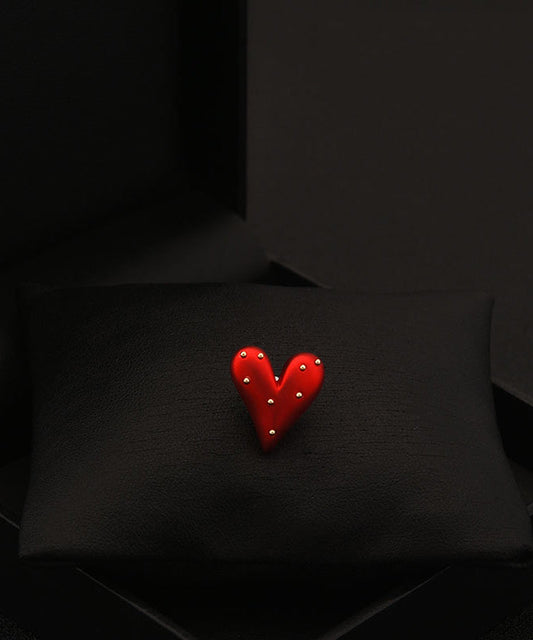 Chic Red Stainless Steel Love Brooch YI028 ABC
