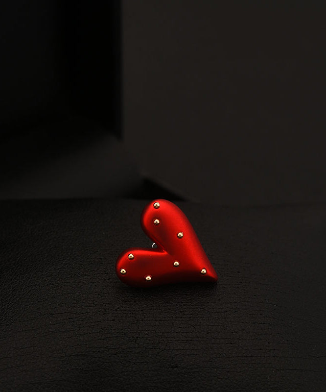 Chic Red Stainless Steel Love Brooch YI028 ABC