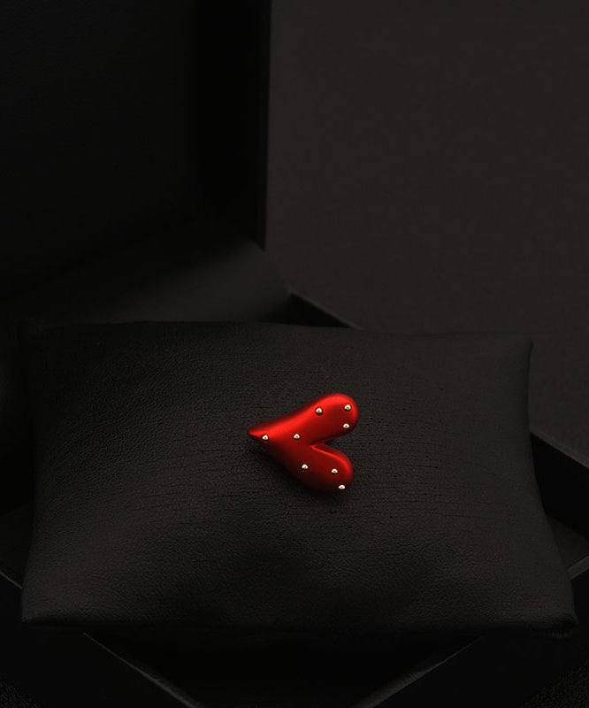 Chic Red Stainless Steel Love Brooch YI028 ABC