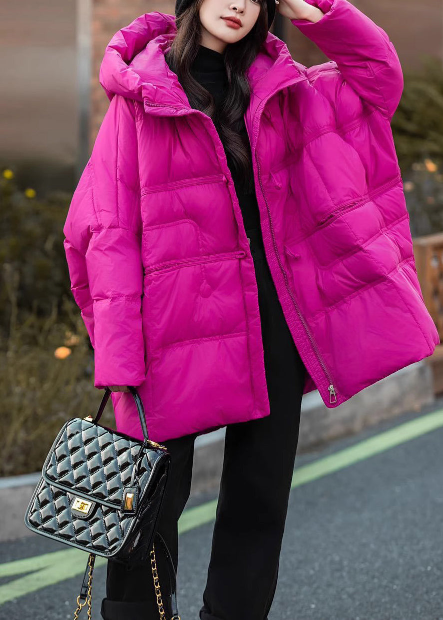 Chic Rose Hooded Duck Down Puffer Jacket Winter MZF-DJK250315