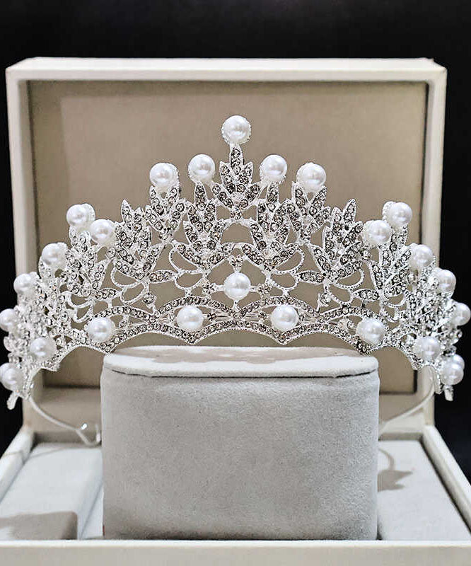 Chic Silk Alloy Zircon Pearl Hollow Out Girl Crown IU047 TZ-FQ-HAI240802