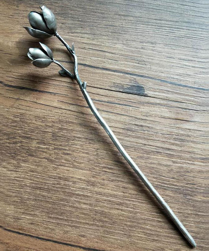 Chic Silk Sterling Silver Yulan Magnolia Hairpin TX047