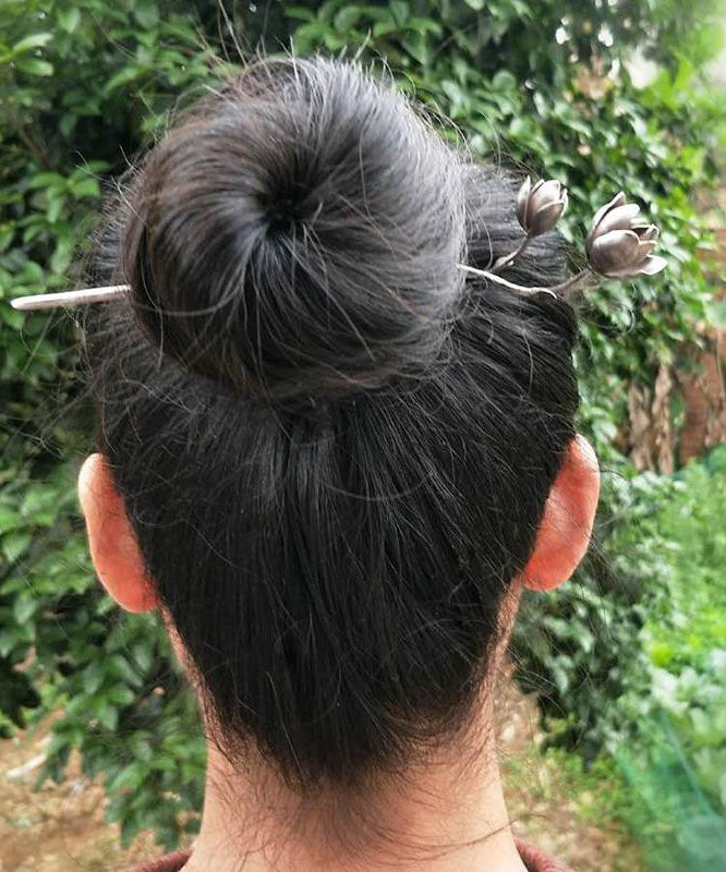 Chic Silk Sterling Silver Yulan Magnolia Hairpin TX047