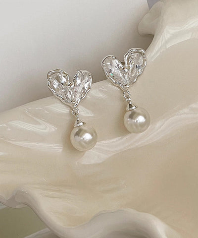 Love Pearl Copper Chic Overgild Drop Earrings White FashionChic