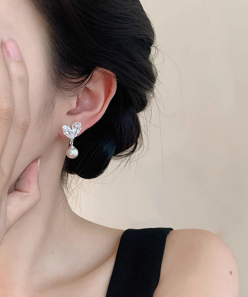 Love Pearl Copper Chic Overgild Drop Earrings White FashionChic