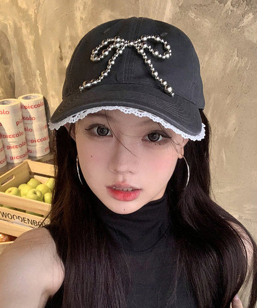 Lace White Chic Baseball Versatile Hat Cap Bow FashionChic