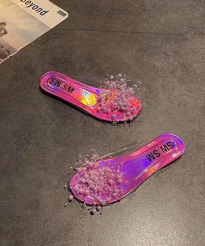 Bead White Sandals Splicing Slide Nail Chic Clear FashionChic