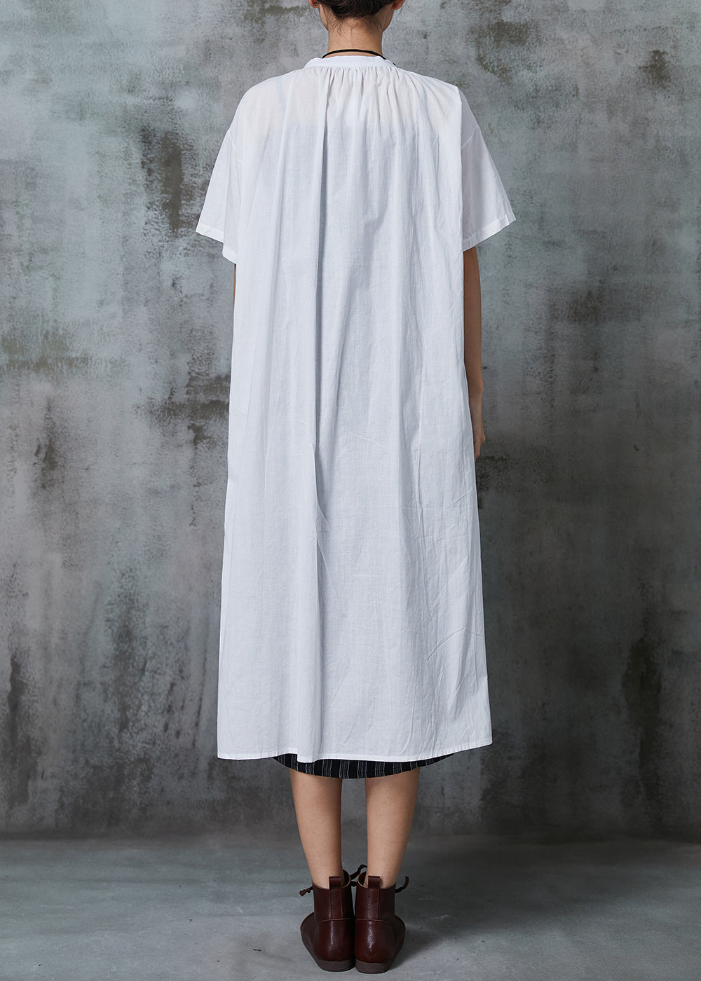 Chic White Oversized Cotton Dress Two Pieces Set Summer AL1012 Genistyle Shop