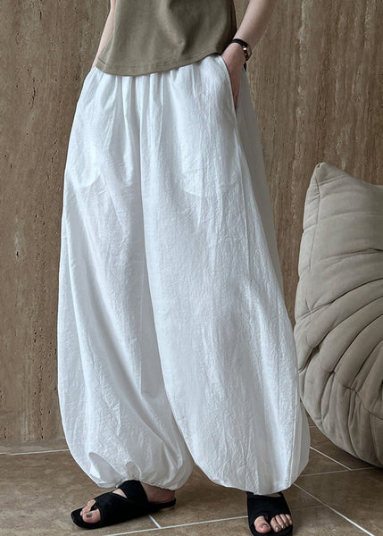 Lantern Cotton Chic Pants Oversized Summer White FashionChic
