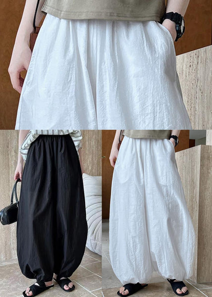 Lantern Cotton Chic Pants Oversized Summer White FashionChic