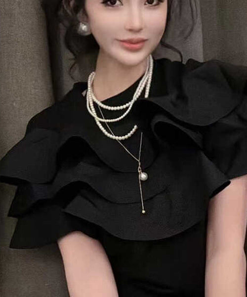 Chic White Pearl Patchwork Beading Tassel Pendant Necklace II009 JEW-NLC240825